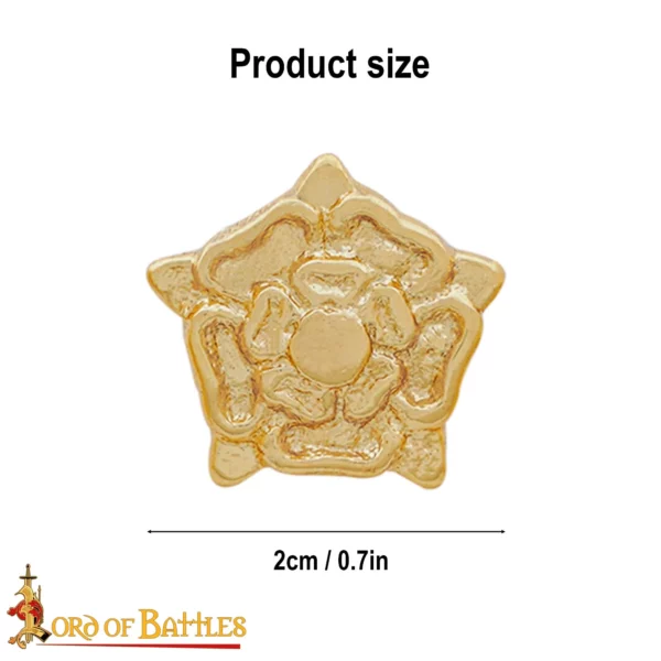 Borchie in ottone con rosa Tudor, set 5 pezzi - immagine 4