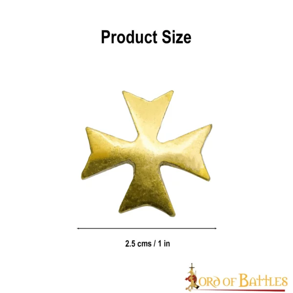 Borchie in ottone con croce templare, set 5 pezzi - immagine 5