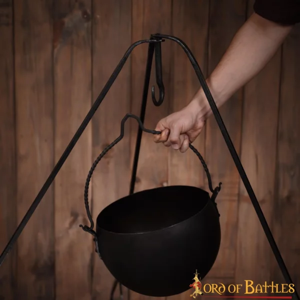 Calderone da cucina forgiato a mano, diametro 32 cm ca. - immagine 4