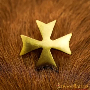 Borchie in ottone con croce templare, set 5 pezzi