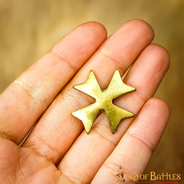 Borchie in ottone con croce templare, set 5 pezzi - immagine 4