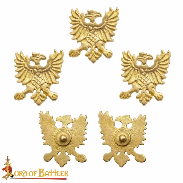 Borchie in ottone con aquila, set 5 pezzi - immagine 5