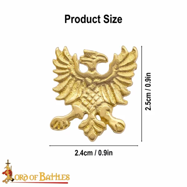 Borchie in ottone con aquila, set 5 pezzi - immagine 2