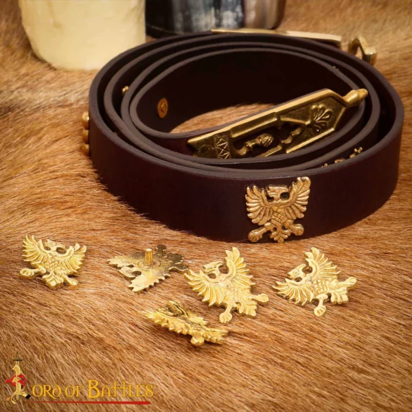 Borchie in ottone con aquila, set 5 pezzi - immagine 3