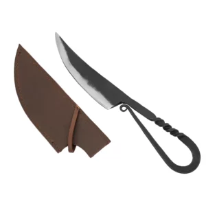 Coltello altomedievale, con fodero in vera pelle