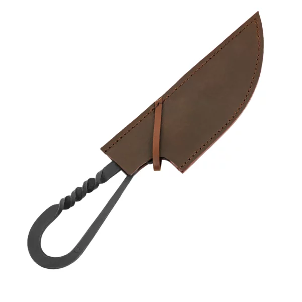 Coltello altomedievale, con fodero in vera pelle - immagine 2