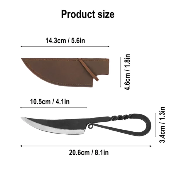 Coltello altomedievale, con fodero in vera pelle - immagine 6
