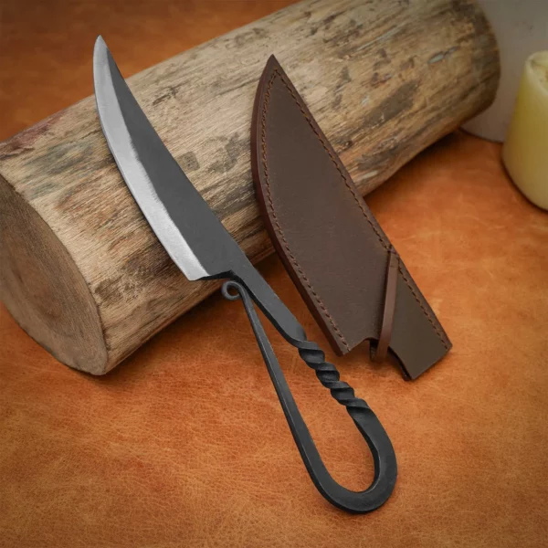 Coltello altomedievale, con fodero in vera pelle - immagine 5
