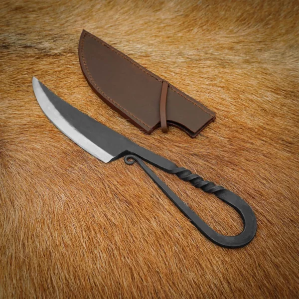 Coltello altomedievale, con fodero in vera pelle - immagine 3