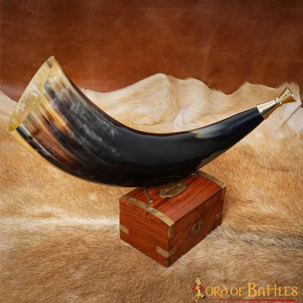 Corno vichingo da chiamata, con bocchino in ottone massiccio - immagine 4