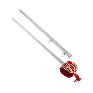Spadone scozzese Claymore, Cesto in ottone, con fodero