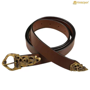 Cintura vichinga in pelle "Serpente di Midgard ", 150 cm