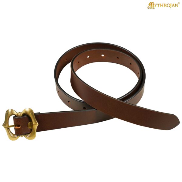 Cintura marrone fibbia rinascimentale, 130 cm