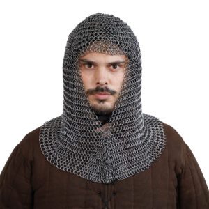 Camaglio, apertura viso a V, ID 9mm, acciaio dolce, finitura naturale