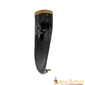 Corno Corvi di Odino, cerimoniale con decorazioni in ottone, 350ml ca.