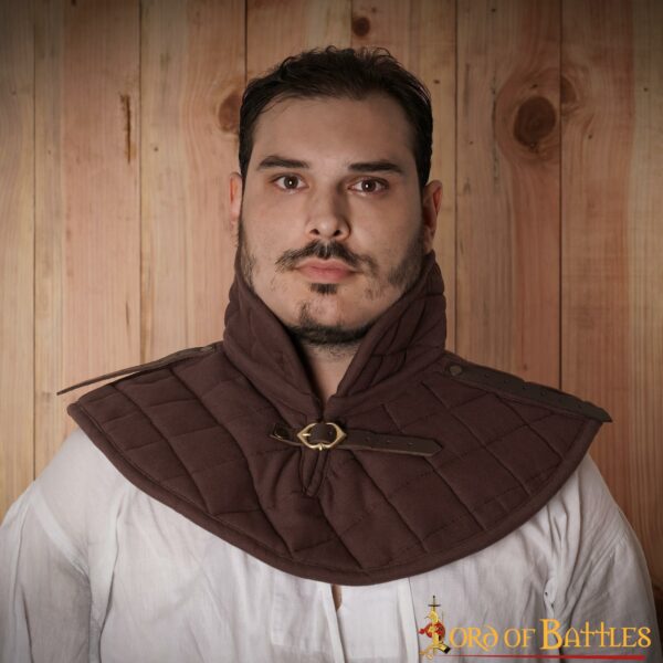 Gorgiera di gambeson, protezione collo e spalle, colore nero - immagine 5