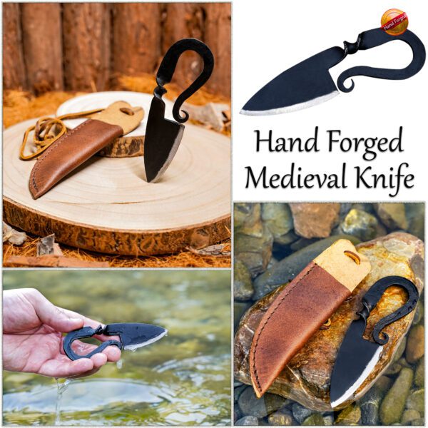 Coltello piccolo multiuso medievale, con fodero - immagine 2