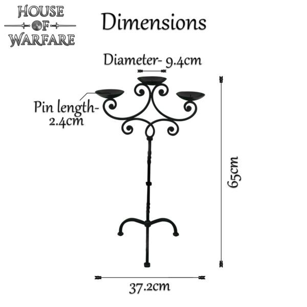 Candelabro medievale in ferro forgiato a mano - immagine 2