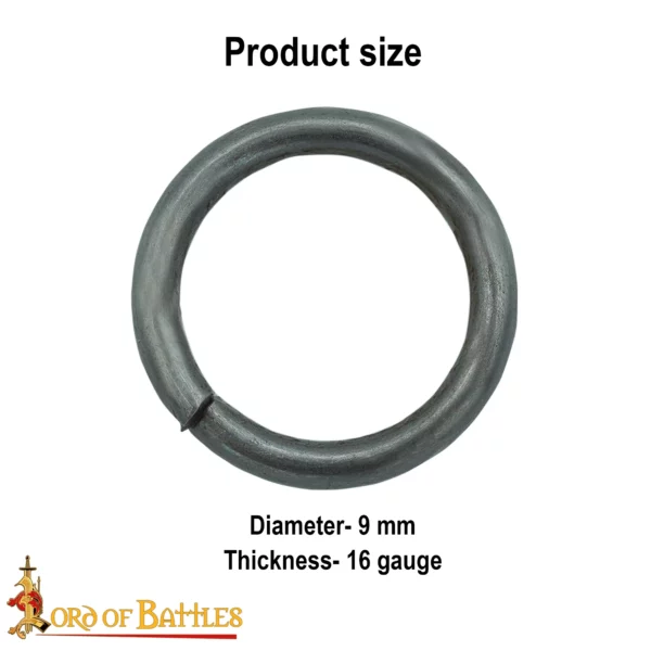 Anelli sfusi, anello tondo ID 9 mm, naturale, 1 Kg - immagine 2