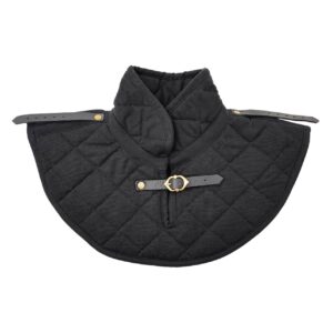 Gorgiera di gambeson, protezione collo e spalle, colore nero