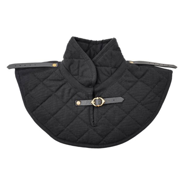 Gorgiera di gambeson, protezione collo e spalle, colore nero