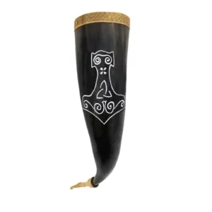 Corno Mjölnir, cerimoniale con decorazioni in ottone, 350ml ca.