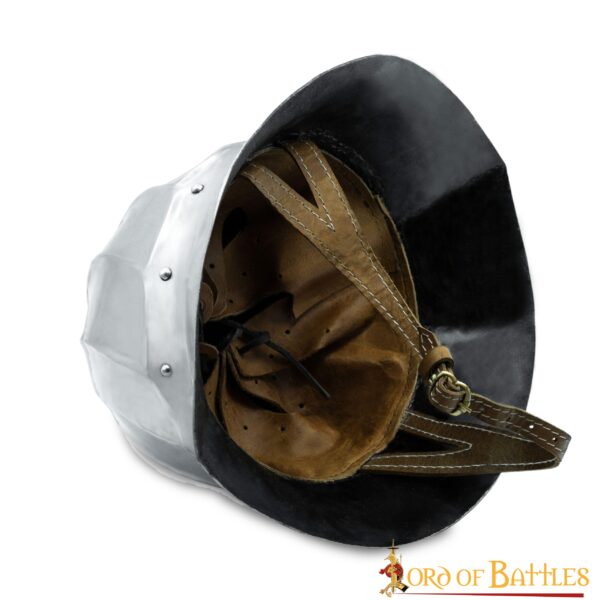 Cappello d’arme Borgognone, XV secolo, acciaio da 1,6 mm - immagine 3