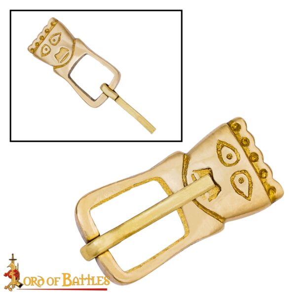 Fibbia in ottone massiccio tardo medievale - immagine 4